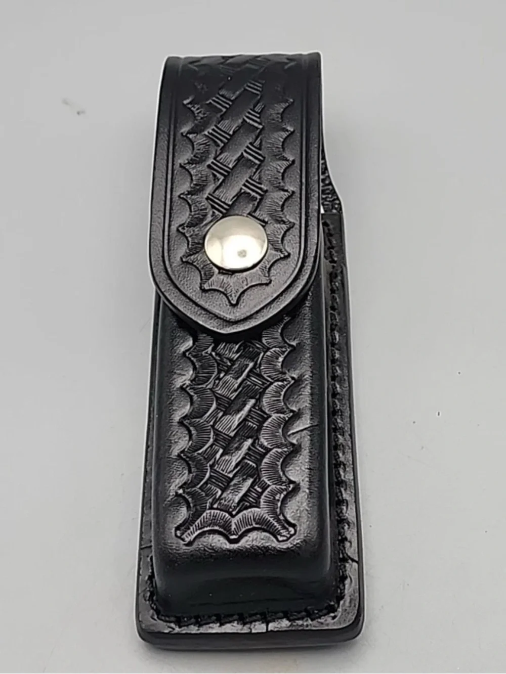Men's Black Leather Tool/Key Sheath with Snap Closure